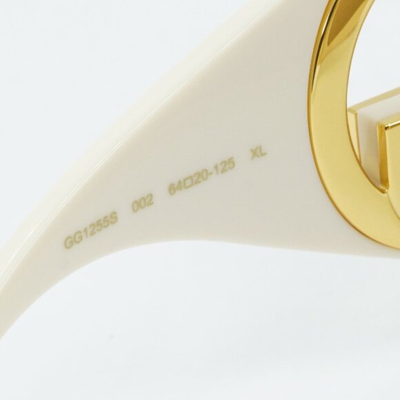 Gucci GG1255S 002 Butterfly Sunglasses - Ivory/Light Brown - Picture 7 of 10